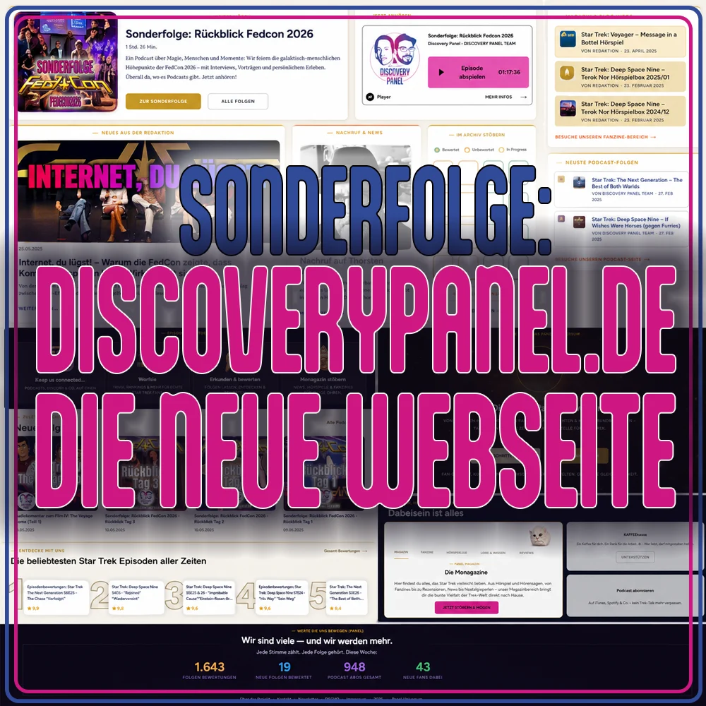 Sonderfolge über die neue Webseite discoverypanel.de mit Screenshot und Informationen.