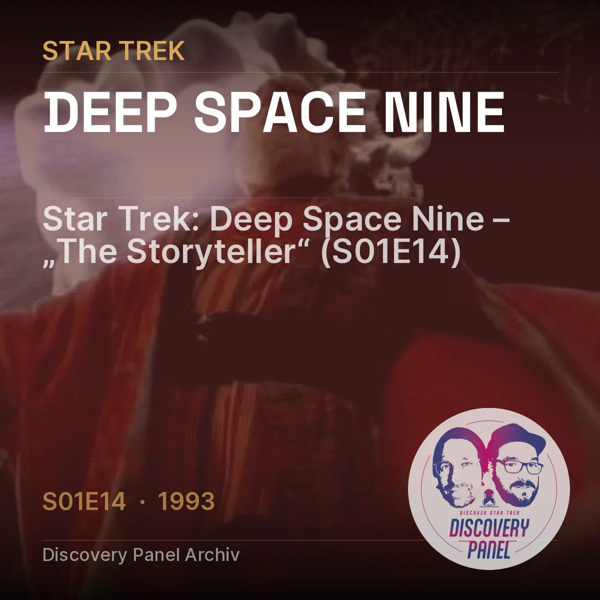 Star Trek: Deep Space Nine Episodengrafik „The Storyteller“ mit Jahr und Details.
