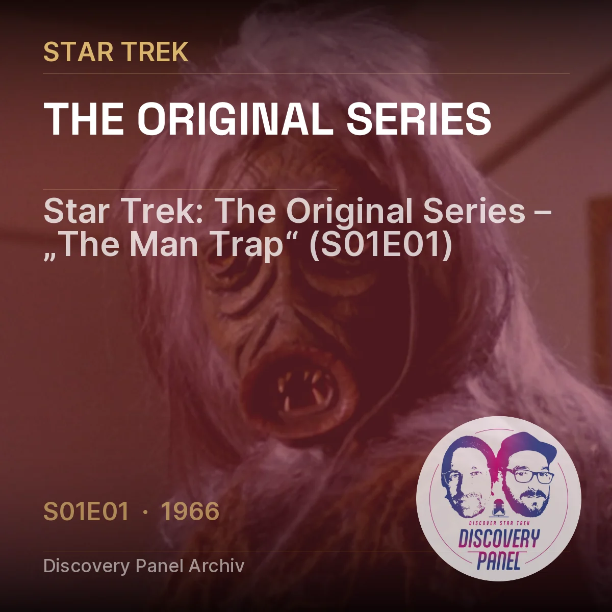 Ein Alien mit groteskem Gesicht aus der Episode „The Man Trap“ der Serie Star Trek: The Original Series.